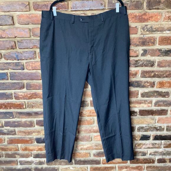 Joseph Abboud Black Striped Pinstripe Dress Pants Trousers Men's Size 36x30 - Picture 1 of 4